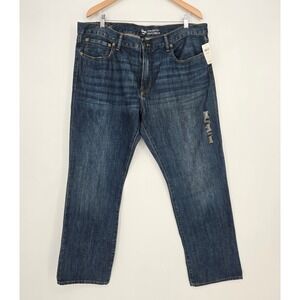 NWT Gap Mens 40x32 Straight Fit Medium-Blue Denim Jeans Classic Casual New